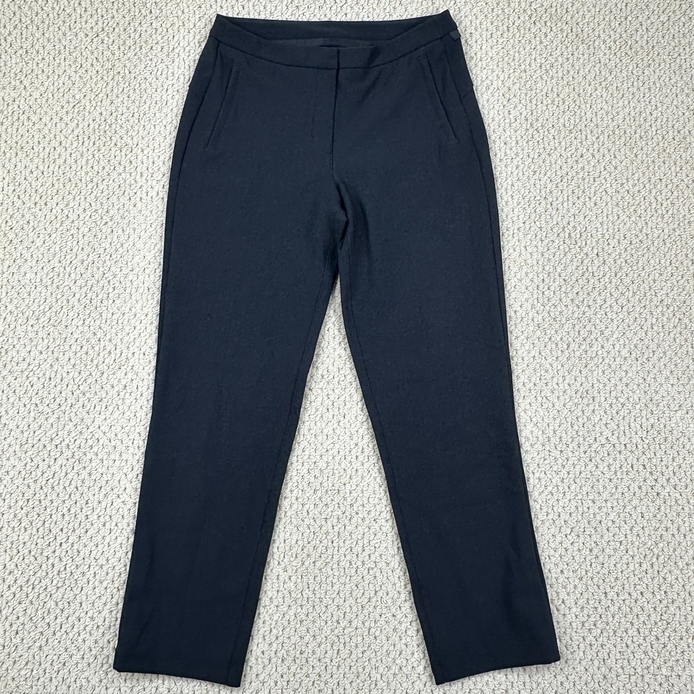 Lululemon On The Move Pant Womens 6 Black Straight Leg Casual Trousers Stretch